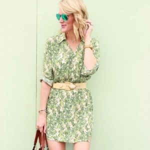 Gorgeous green leaf faux wrap dress CAbi